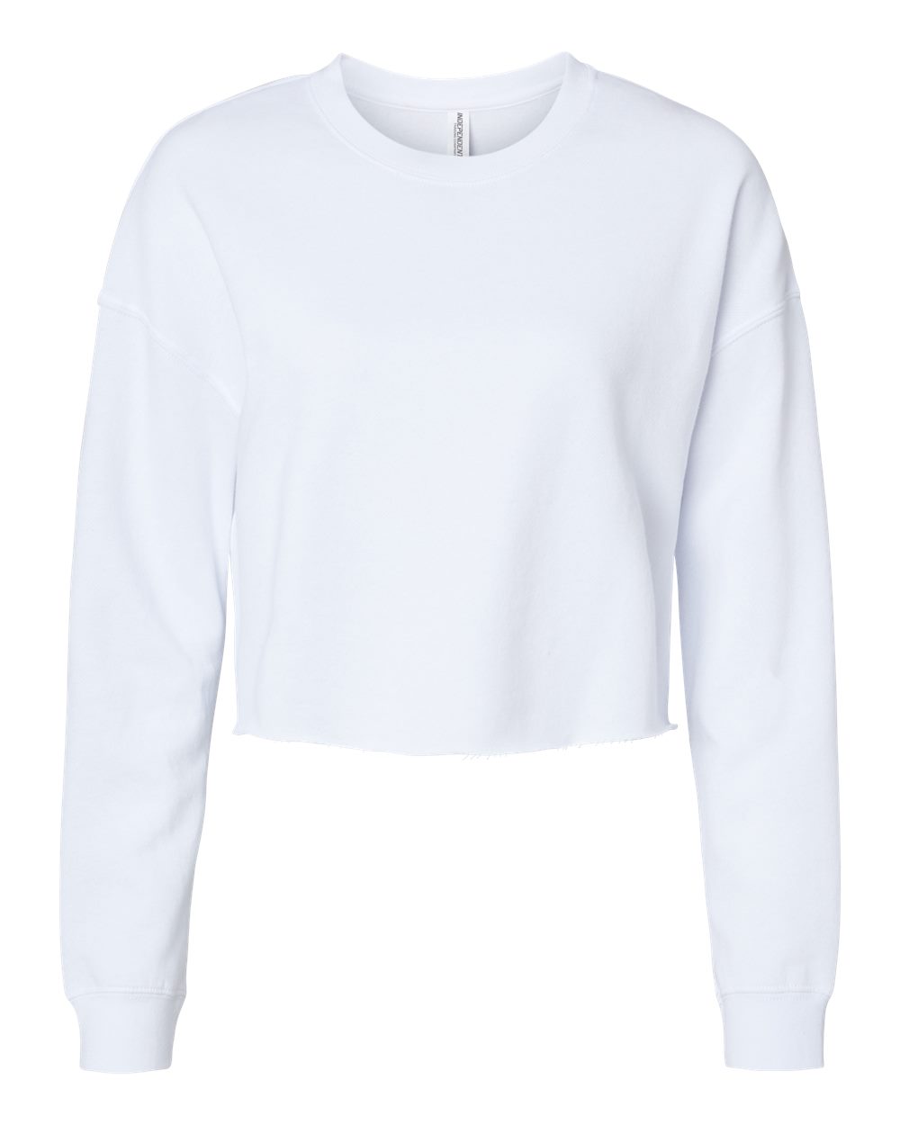 Independent Trading Co. AFX24CRP Women's Lightweight Crop Crewneck in White