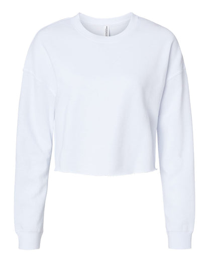 Independent Trading Co. AFX24CRP Women's Lightweight Crop Crewneck in White