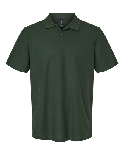 Gildan Unisex Softstyle Pique Polo blank in Forest Green, style 64800