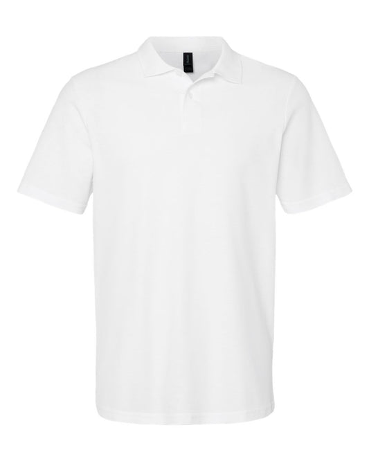 Gildan Unisex Softstyle Pique Polo blank in White, style 64800