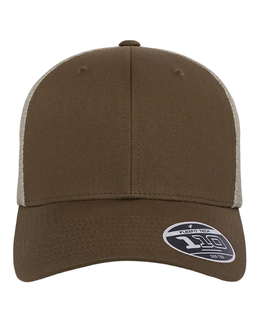 Flexfit 110M Mesh-Back Trucker Cap in Coyote Brown/Khaki