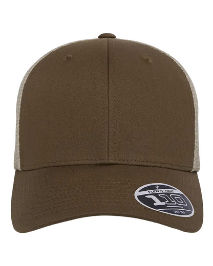 Flexfit 110M Mesh-Back Trucker Cap in Coyote Brown/Khaki