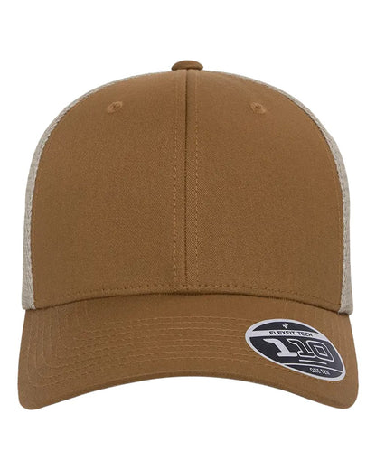 Flexfit 110M Mesh-Back Trucker Cap in Caramel/Khaki