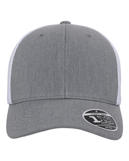 Flexfit 110M Mesh-Back Trucker Cap in Heather Grey/White