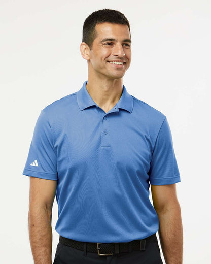 adidas Men's Performance Piqué Polo in Blue Fusion, style A430