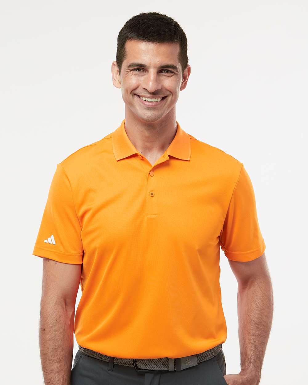 adidas Men's Performance Piqué Polo in Bright Orange, style A430