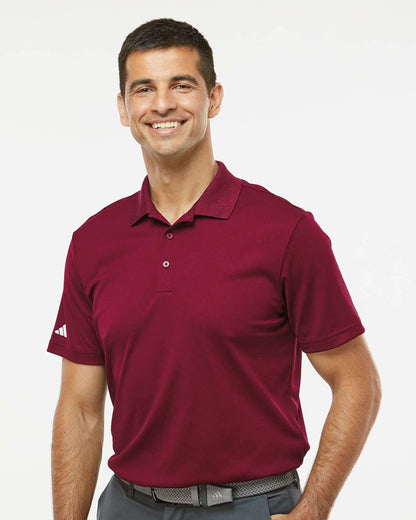 adidas Men's Performance Piqué Polo in Collegiate Burgundy, style A430