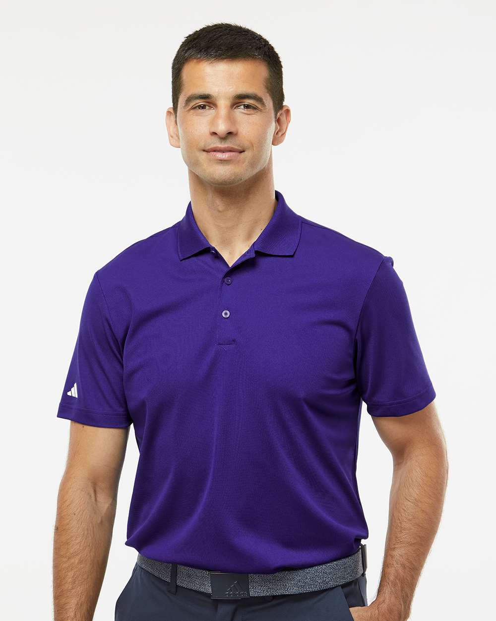 adidas Men's Performance Piqué Polo in Collegiate Purple, style A430