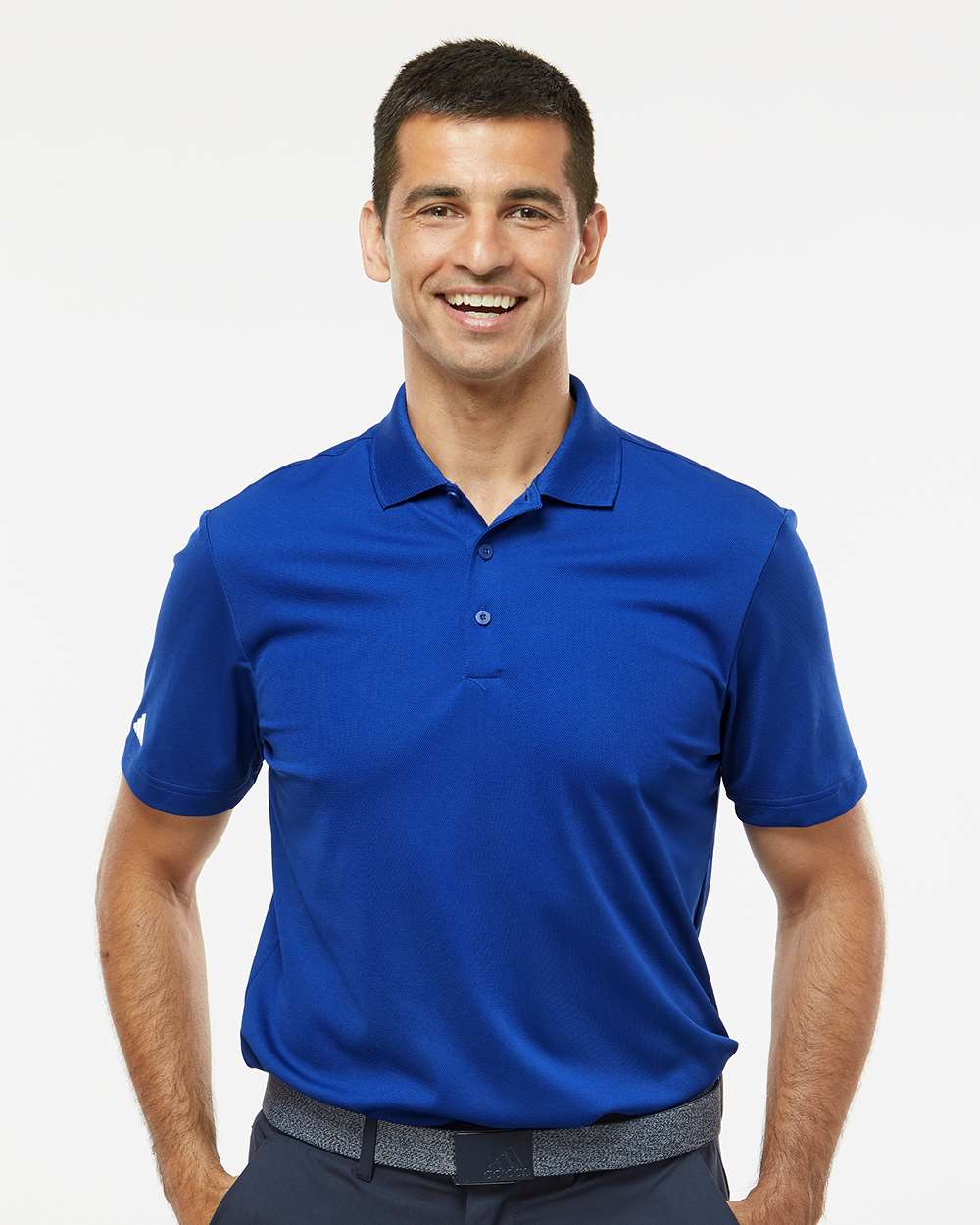 adidas Men's Performance Piqué Polo in Collegiate Royal, style A430