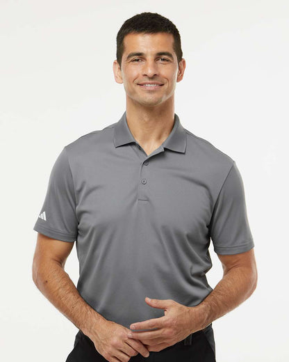 adidas Men's Performance Piqué Polo in Grey Three, style A430