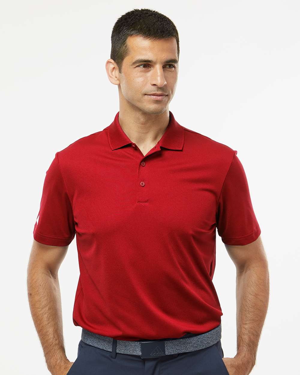 adidas Men's Performance Piqué Polo in Power Red, style A430