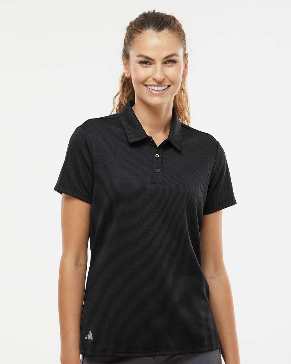 adidas Women's Micro Piqué Polo in Black, style A581