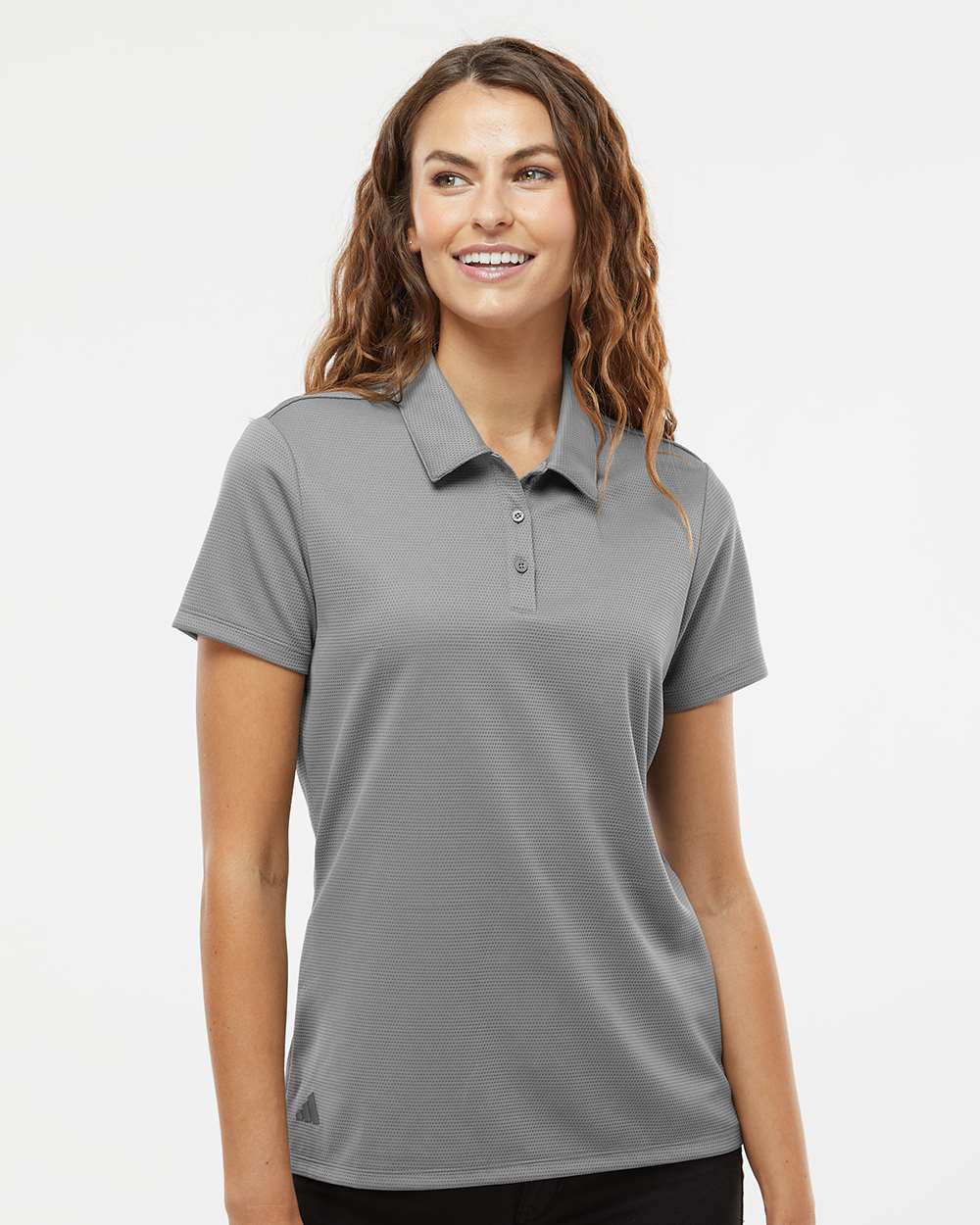 adidas Women's Micro Piqué Polo in Grey Three, style A581