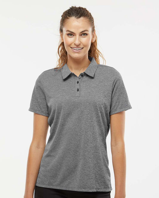 adidas Women's Heathered Polo in Black Melange, style A583
