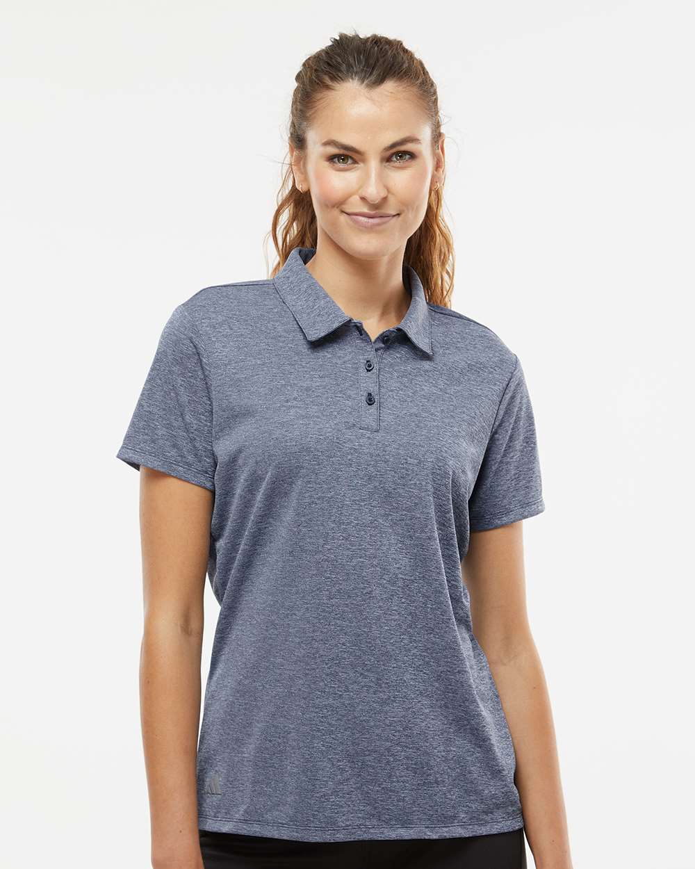 adidas Women's Heathered Polo in Collegiate Navy Melange, style A583