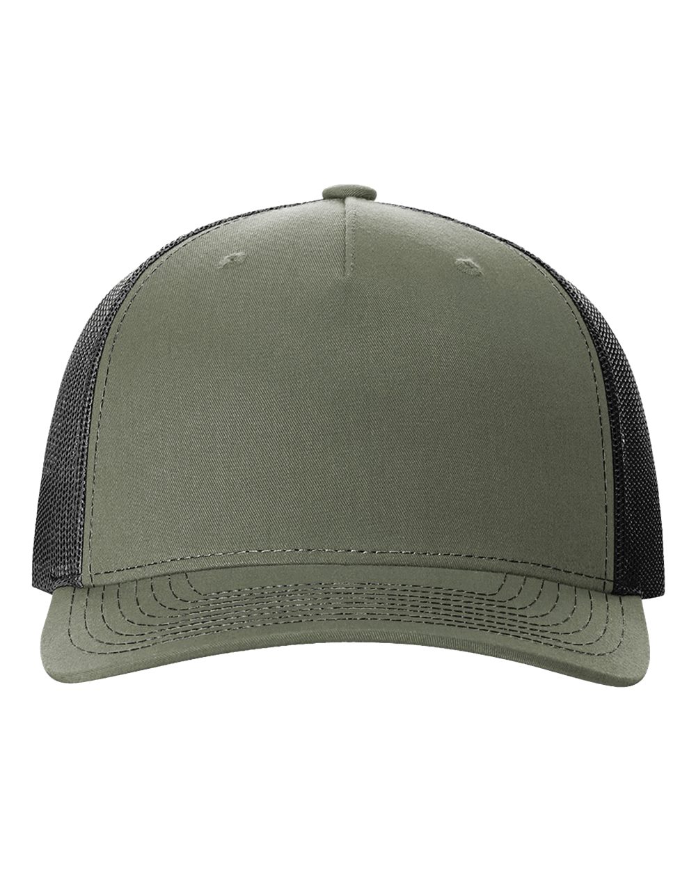 Richardson 112FP Five-Panel Trucker Cap in Loden Green/Black