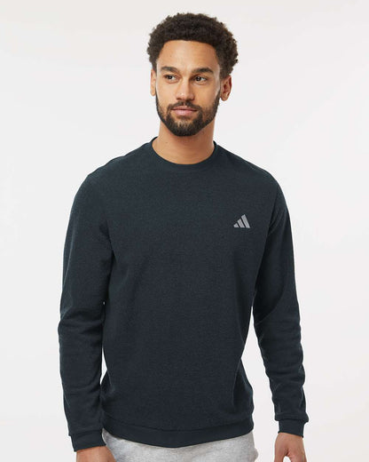 adidas Men's Terry Loop Crewneck Sweatshirt in Black, style A586