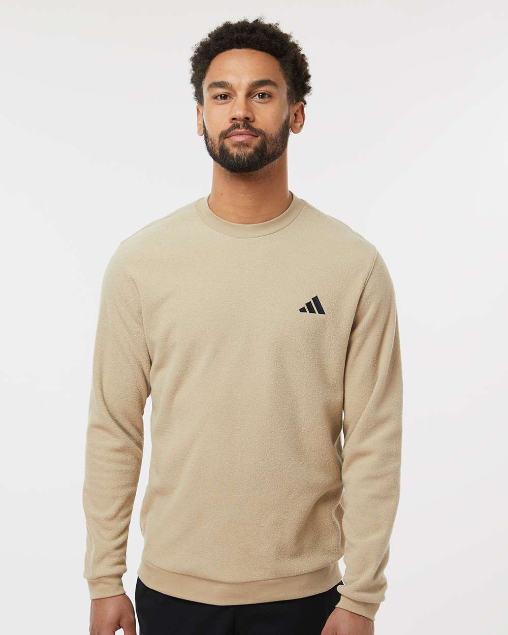 adidas Men's Terry Loop Crewneck Sweatshirt in Hemp, style A586