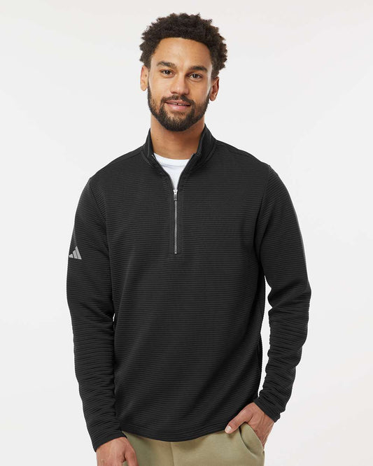adidas Men's Spacer Quarter-Zip Pullover in Black, style A588