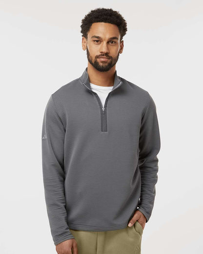 adidas Men's Spacer Quarter-Zip Pullover in Grey Five, style A588