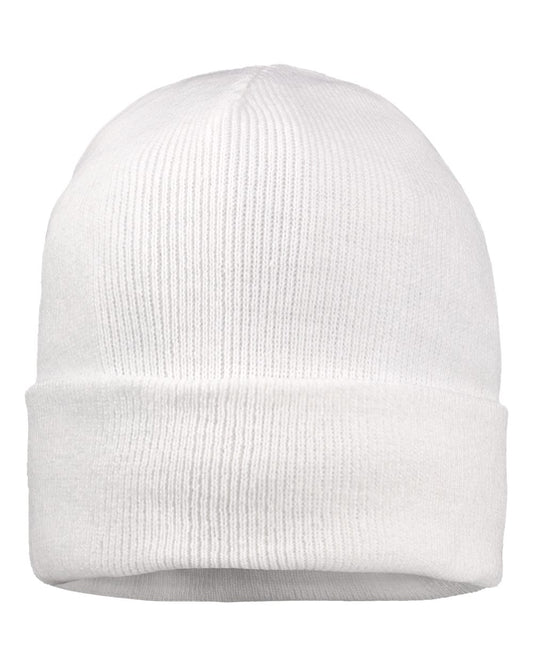 Sportsman SP12FL 12" Fleece Lined Cuffed Beanie in White