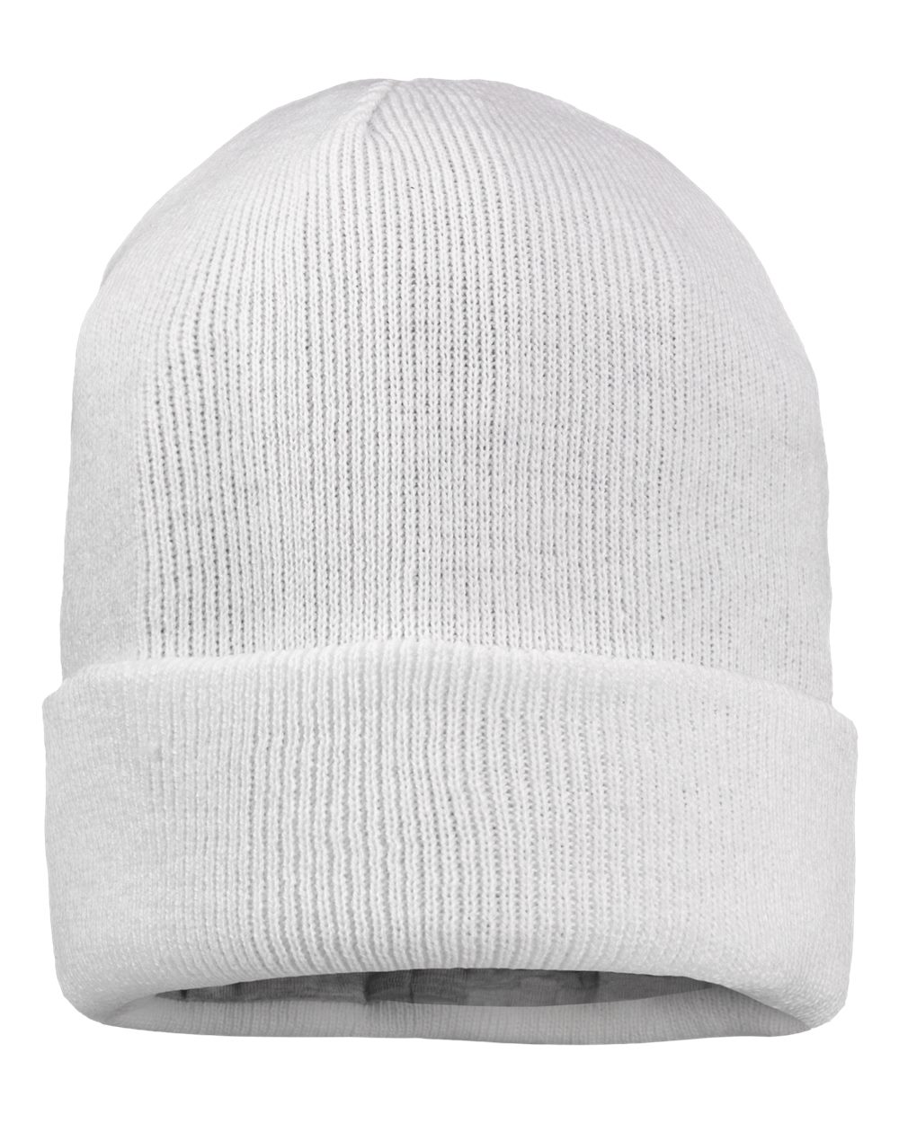 Sportsman SP12JL 12" Jersey Lined Cuffed Beanie in White