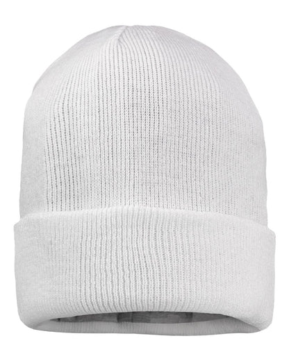 Sportsman SP12JL 12" Jersey Lined Cuffed Beanie in White