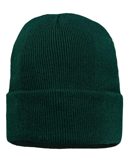 Sportsman SP12JL 12" Jersey Lined Cuffed Beanie in Forest Green