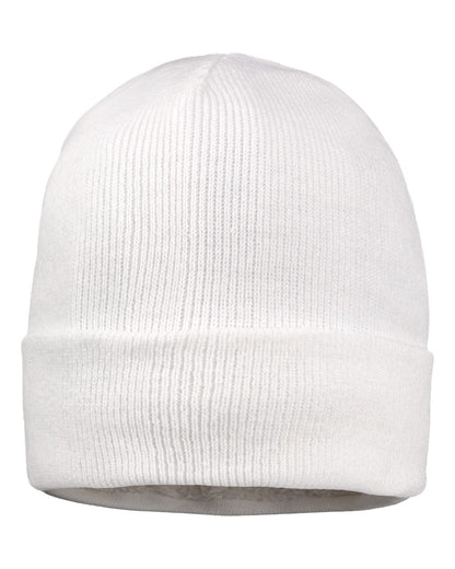 Sportsman SP12SL 12" Sherpa Lined Cuffed Beanie in White