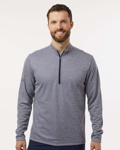 adidas Men's Space Dyed Quarter-Zip Pullover in Collegiate Navy Melange, style A593
