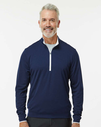 adidas Men's Performance Lightweight Quarter-Zip Pullover in Collegiate Navy/ White, style A2002