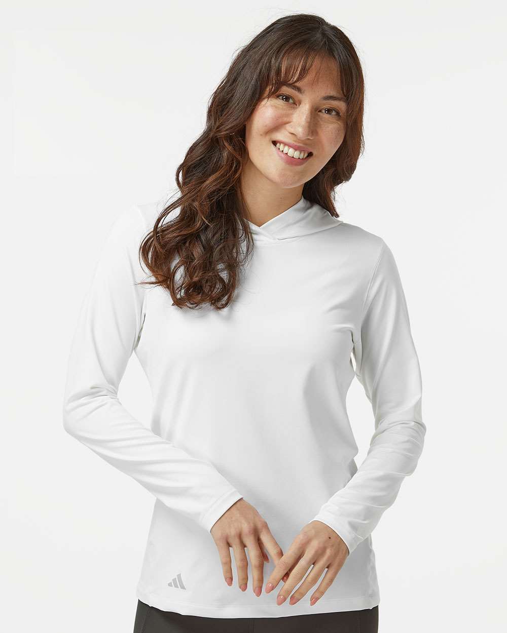 adidas Women's Performance Hooded Pullover in White, style A1003