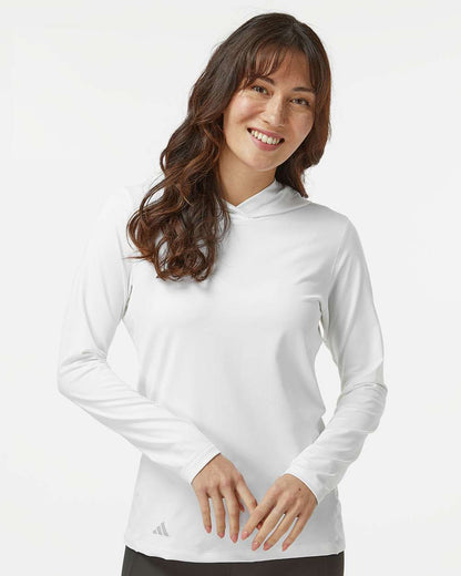 adidas Women's Performance Hooded Pullover in White, style A1003