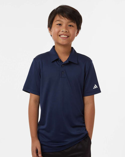 adidas Youth Performance Polo in Collegiate Navy, style A4000