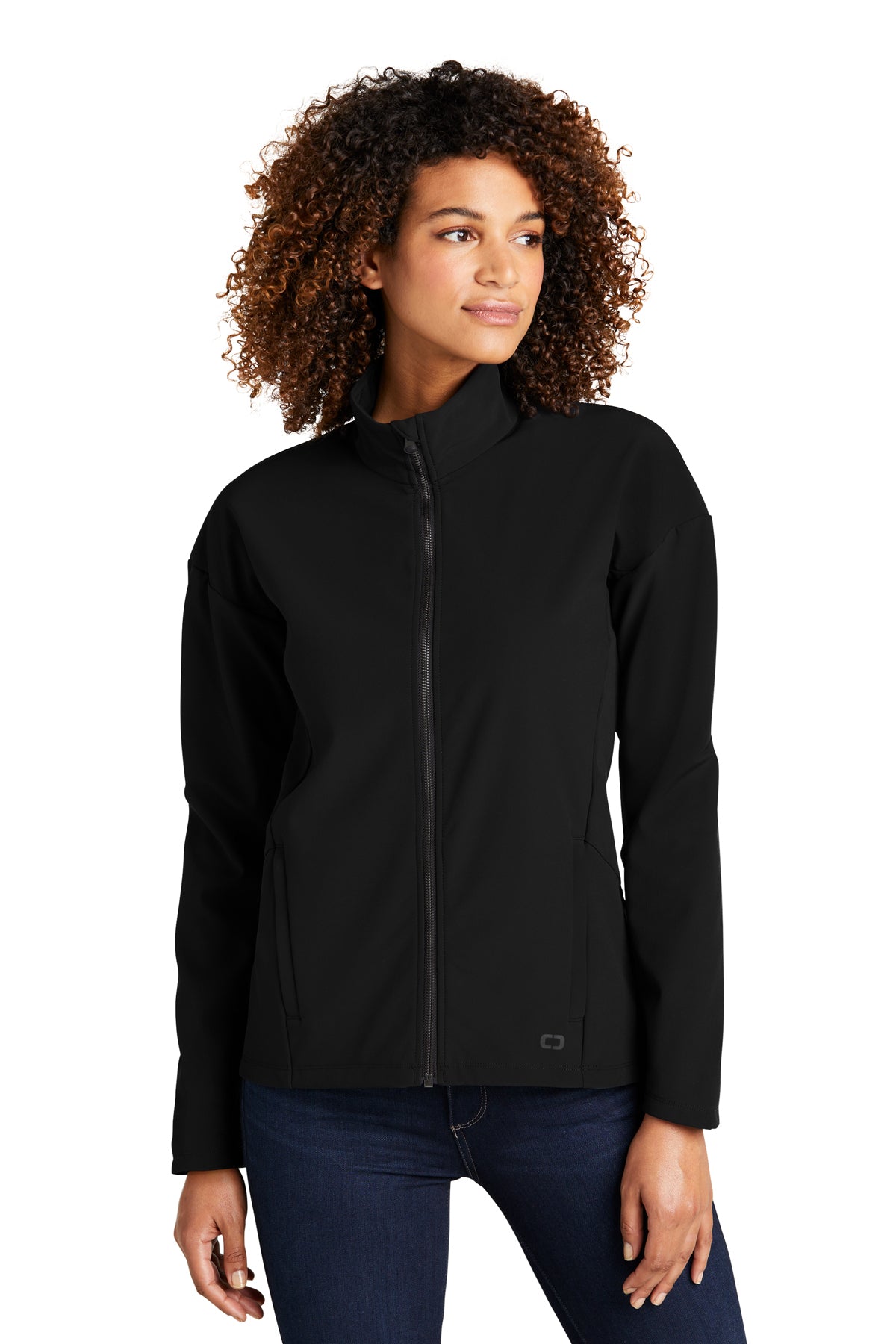 OGIO Women's Commuter Full-Zip Soft Shell in Blacktop, style LOG755