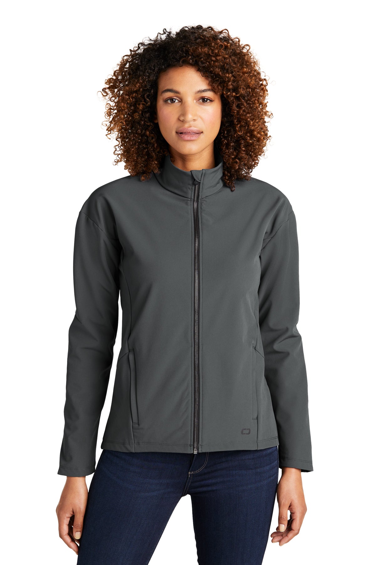 OGIO Women's Commuter Full-Zip Soft Shell in Diesel Grey, style LOG755