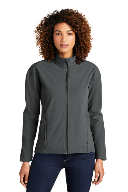 OGIO Women's Commuter Full-Zip Soft Shell in Diesel Grey, style LOG755