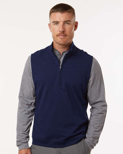 adidas Men's Club Quarter-Zip Vest in Collegiate Navy, style A599