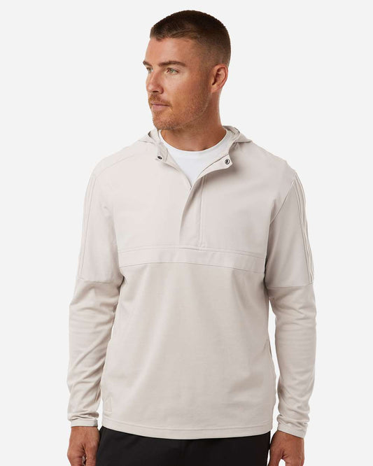 adidas Men's Half-Zip Hooded Anorak in Alumina, style A607