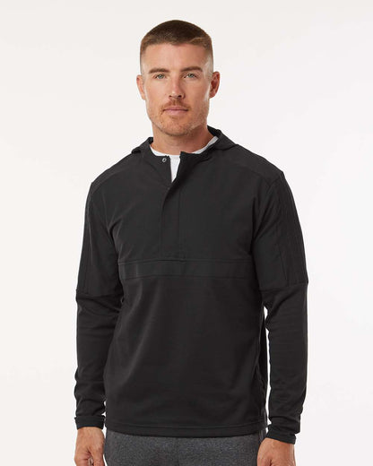 adidas Men's Half-Zip Hooded Anorak in Black, style A607