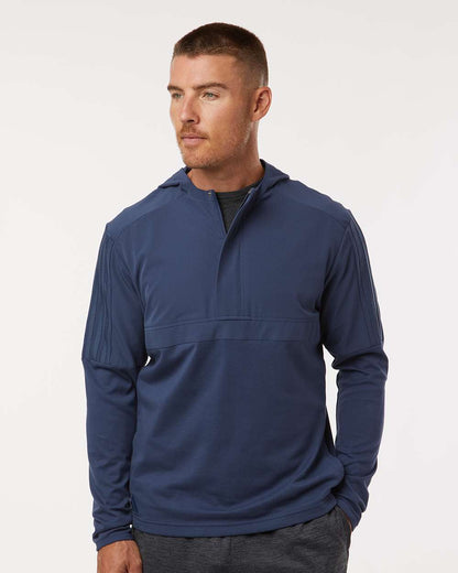 adidas Men's Half-Zip Hooded Anorak in Crew Navy, style A607