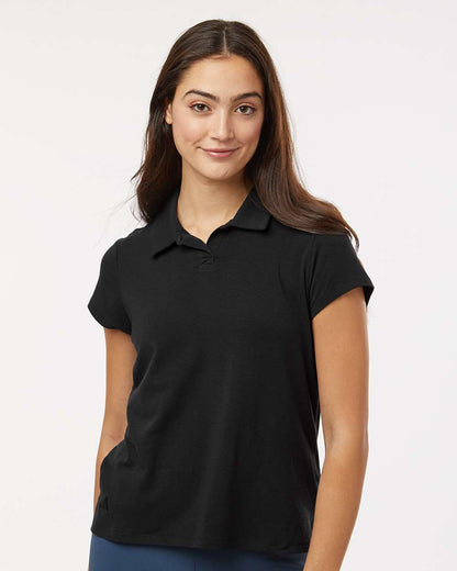 adidas Women's Blended Polo in Solid Black, style A690
