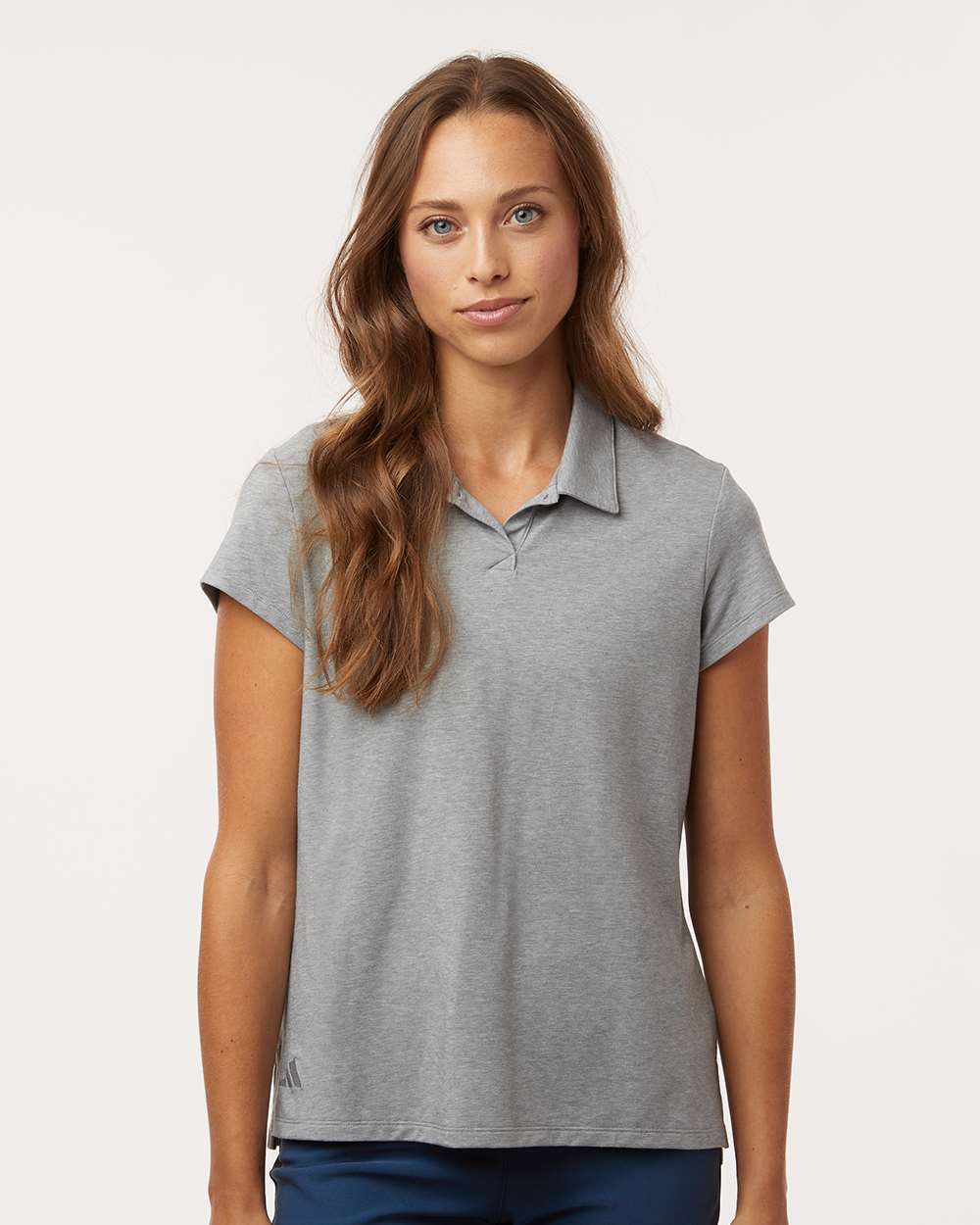 adidas Women's Blended Polo in Grey Three Melange, style A690
