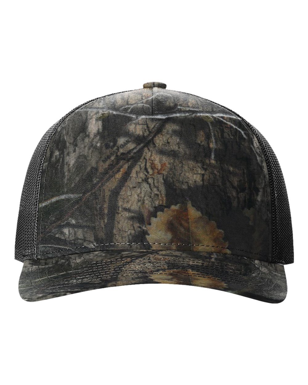 Richardson 112PFP Printed Five-Panel Camo Trucker Cap in Mossy Oak Country DNA/Black