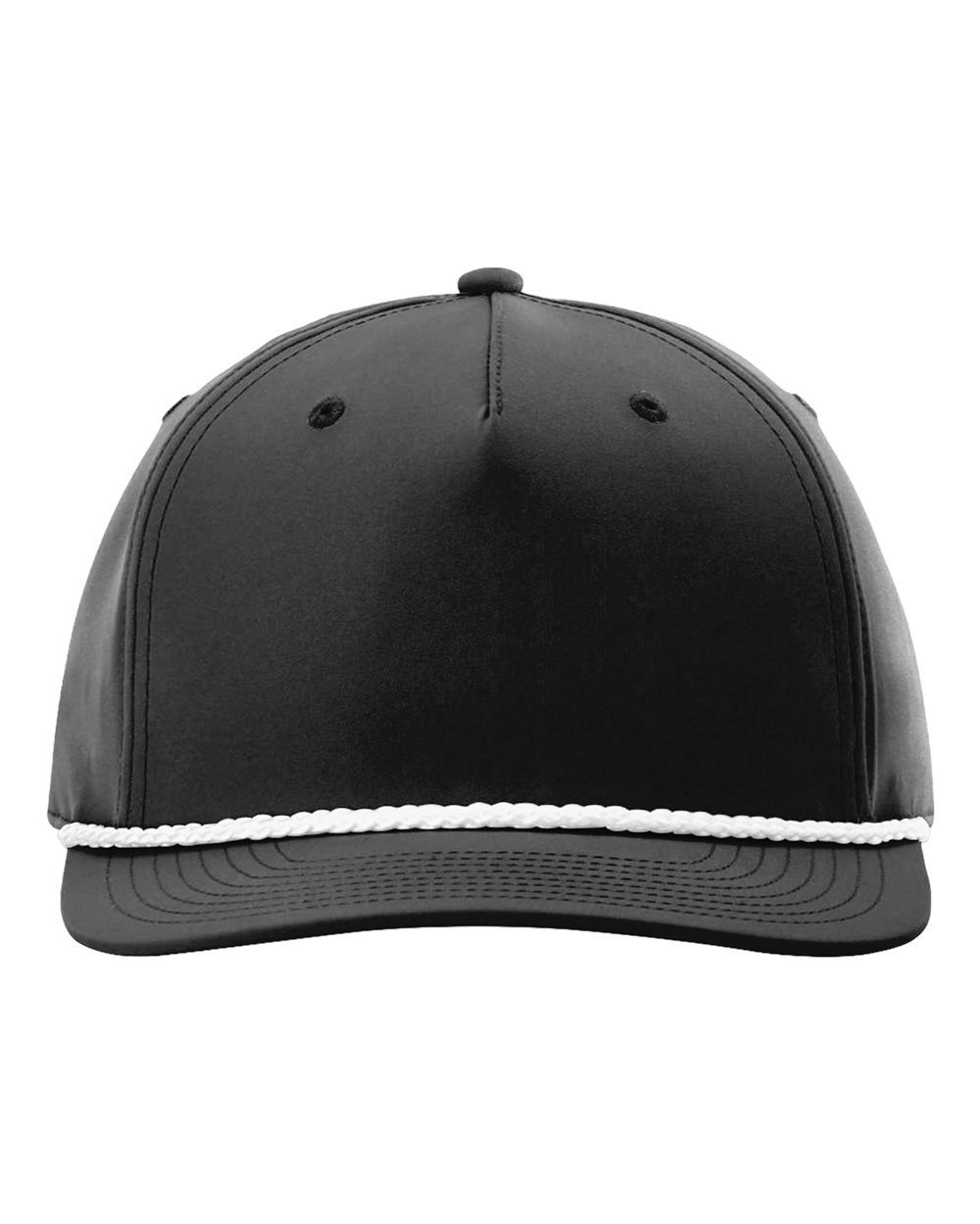 Richardson 258 Five-Panel Classic Rope Cap in Black/White
