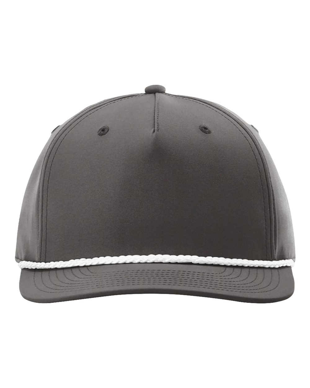 Richardson 258 Five-Panel Classic Rope Cap in Dark Grey/White