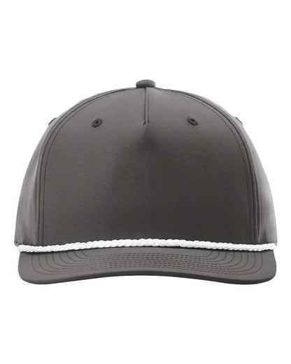 Richardson 258 Five-Panel Classic Rope Cap in Dark Grey/White