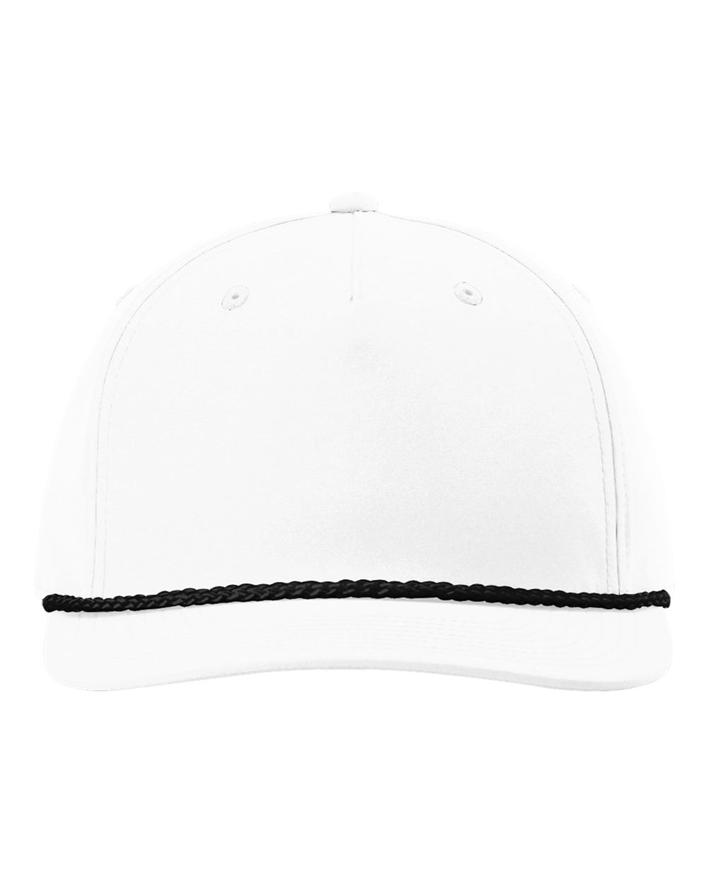 Richardson 258 Five-Panel Classic Rope Cap in White/Black