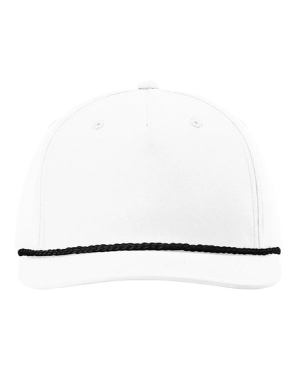 Richardson 258 Five-Panel Classic Rope Cap in White/Black