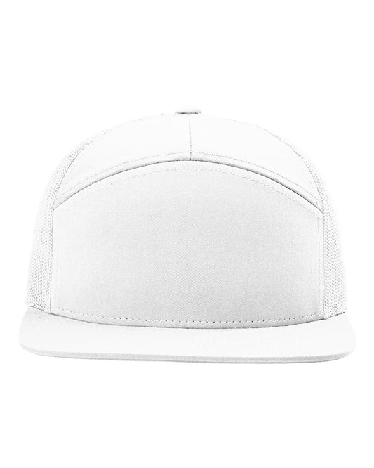 Richardson 168 Seven-Panel Trucker Cap in White